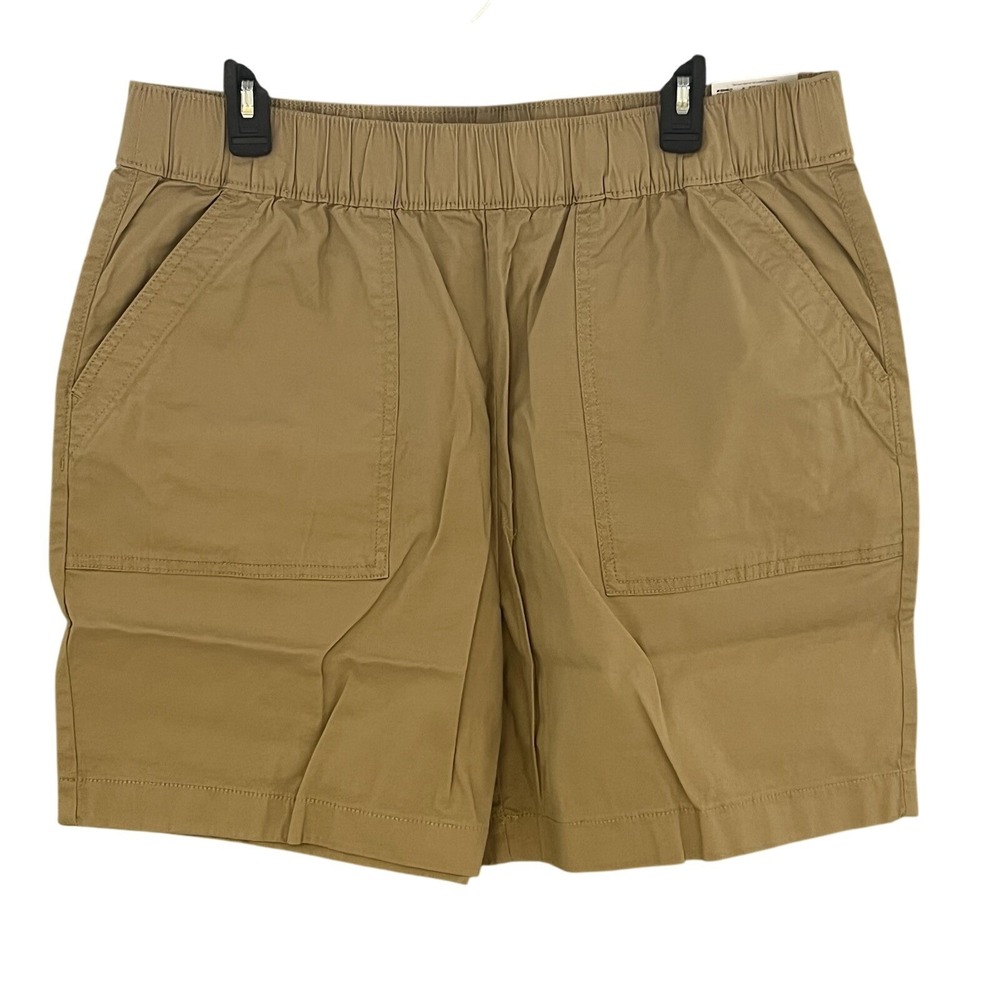 Croft & Barrow‎ Womens Plus Size 0X Khaki Cargo Shorts Elastic Waist Casual